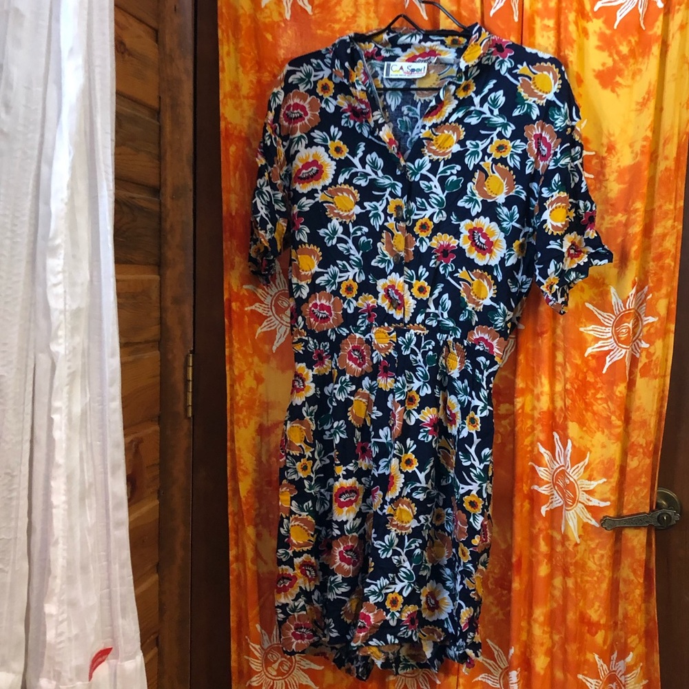 CA Sport vintage 80s floral romper l-xl